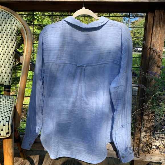 Rails Cotton Gauze Ellis Blue Bluebell Button Down Shirt Long Sleeve - Picture 10 of 10